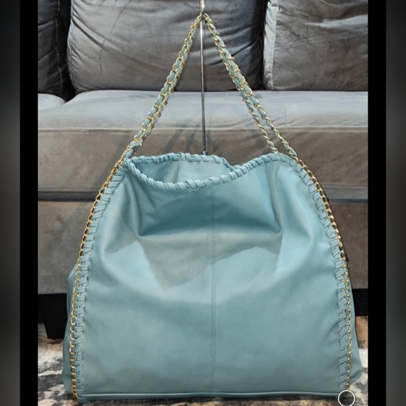 NWT Magid Rebecca & Rifka Baby Blue Leather Hobo Bag - Picture 10 of 13